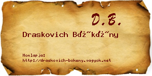 Draskovich Bökény névjegykártya